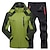 tanie męski dres i bluza z kapturem-Męska kurtka turystyczna ze spodniami zimowa zewnętrzna termiczna ciepła wodoodporna wiatroszczelna szybkoschnąca kurtka spodnie spodnie odzież garnitur pełny zamek narciarski narciarstwo camping polowanie zielony / czarny czerwony + czarny / 2 szt.