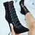 cheap Women&#039;s Boots-Women&#039;s Boots Stiletto Heel Boots Daily Solid Colored Booties Ankle Boots Winter Lace-up Pumps Pointed Toe Vintage Minimalism Suede Lace-up Black Pink Army Green