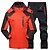 cheap Men&#039;s Tracksuit &amp; Hoodie-Men&#039;s Hiking Jacket with Pants Winter Outdoor Thermal Warm Waterproof Windproof Quick Dry Jacket Pants Trousers Clothing Suit Full Zip Skiing Camping Hunting Green / Black Red+Black / 2pcs