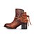 cheap Women&#039;s Boots-Women&#039;s Boots Cowboy Boots Block Heel Boots Daily Solid Colored Booties Ankle Boots Winter Lace-up Block Heel Round Toe Vintage British PU Lace-up Dark Brown Black Khaki