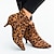 ieftine Botine-Pentru femei Cizme Pantofi de imprimare Mărime Plus Size Cizme cu toc În aer liber Zilnic Leopard Șarpe Ghete Botine Iarnă Toc Mic Vârf ascuțit Clasic Casual Piele de Căprioară Fermoar Leopard Negru
