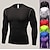 cheap Running Tops-Men&#039;s Long Sleeve Compression Shirt Running Base Layer Tee Tshirt Base Layer Base Layer Top Athletic Winter Breathable Quick Dry Sweat wicking Fitness Gym Workout Running Exercise Sportswear Normal