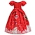 tanie Sukienki-Dzieci Dla dziewczynek Święta Krótki rękaw Maxi Sukienka Czerwony