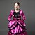 cheap Historical &amp; Vintage Costumes-Rococo Victorian 18th Century Ruffle Dress Dress Party Costume Masquerade Women&#039;s Satin Costume Purple Vintage Cosplay Party Prom Long Sleeve Floor Length Long Length Ball Gown / Collar