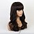 cheap Human Hair Capless Wigs-Human Hair Blend Wig Very Long Curly Natural Wave Side Part Layered Haircut Asymmetrical Neat Bang Black Brown Party Comfortable Natural Hairline Capless Women&#039;s All Chestnut Brown Black 24 inch
