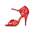 abordables Chaussures de danses latines-Femme Chaussures Latines Salon Chaussures de Salsa Danse en ligne Utilisation Intérieur Entraînement Basique Talon Couleur Pleine Mince haut talon Lanière de cheville Rouge Bleu Dorée