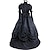 cheap Historical &amp; Vintage Costumes-Gothic Lolita Victorian Vacation Dress Dress Prom Dress Women&#039;s Girls&#039; Party Prom Japanese Cosplay Costumes Plus Size Customized Black Ball Gown Vintage Bell Sleeve Long Sleeve Floor Length Long
