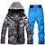 levne Oblečení na lyže-ARCTIC QUEEN Pánské Lyžařská bunda a kalhoty Lyžařská kombinéza Venkovní Zima Zahřívací Voděodolný Větruvzdorné Prodyšné 3 v 1 Sněhová kombinéza Celotělové oblečení pro Lyže Zimní sporty