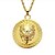 cheap Men&#039;s Jewelry-1pc Pendant Necklace For Men&#039;s Cubic Zirconia Party Gift Casual 18K Gold Plated Yellow Gold Imitation Diamond Engraved franco chain Lion King Crown Gold