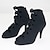 cheap Latin Shoes-Women&#039;s Latin Shoes Ballroom Shoes Dance Boots Line Dance Party Performance Practice Heel Lace-up Solid Color Slim High Heel Zipper Lace-up Black Blue