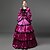 levne Historical &amp; Vintage Costumes-Rococo Victorian 18th Century Ruffle Dress Dress Party Costume Masquerade Women&#039;s Satin Costume Purple Vintage Cosplay Party Prom Long Sleeve Floor Length Long Length Ball Gown / Collar
