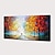 abordables Pinturas de paisajes-Pintura al óleo hecha a mano lienzo arte de la pared decoración árboles peatonales otoño paisaje para decoración del hogar laminado sin marco pintura sin estirar