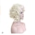 abordables Perruques de déguisement-blonde perruques pour femmes accessoires cosplay perruque bouclés marie antoinette coupe de cheveux en couches perruque longueur moyenne platine blonde synthétique cheveux 14 pouces femmes de mariage