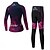 cheap Men&#039;s Clothing Sets-EVERVOLVE Women&#039;s Long Sleeve Cycling Jersey with Tights Winter Lycra Burgundy Gradient Bike Clothing Suit Quick Dry Moisture Wicking Breathable Back Pocket Sweat wicking Sports Patterned Mountain
