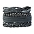 preiswerte Armbänder &amp; Armreifen-Herren Lederarmbänder Seil Punk Leder Armband Schmuck Schwarz / Silbernes Blatt / Abstraktes Muster Für Geschenk Verabredung