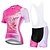 cheap Men&#039;s Clothing Sets-CAWANFLY Women&#039;s Short Sleeve Cycling Jersey with Bib Shorts Pink Floral Botanical Bike Clothing Suit 3D Pad Quick Dry Winter Sports Spandex Lycra Floral Botanical Mountain Bike MTB Road Bike Cycling