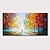 abordables Peintures paysages-Peinture à l&#039;huile à la main toile art mural décoration piétons arbres automne paysage pour la décoration intérieure roulé sans cadre peinture non étirée