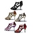 olcso Latin cipők-Női Latin cipő Tánccipők Teljesítmény Otthoni Társastánc Csillogó cipő Magassarkúk Csillogás Egyoldalú üres Karcsú magassarkú Cipzár Ezüst Fekete Piros