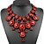 cheap Necklaces-Women&#039;s Chocolate Synthetic Diamond Statement Necklace Pear Cut Bib Water Drop Necklace Ladies Fashion Euramerican Victorian Synthetic Gemstones Alloy Cuticolor White Red Gold Green Necklace Jewelry