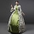 halpa Historialliset ja vintage-asut-Maria Antonietta Rococo Victorian 18th Century Vacation Dress Dress Women&#039;s Costume Green Vintage Cosplay 3/4-Length Sleeve Floor Length Long Length Ball Gown Plus Size Customized