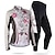 cheap Women&#039;s Clothing Sets-Nuckily Women&#039;s Long Sleeve Cycling Jersey with Tights Summer Black Floral Botanical Bike Clothing Suit Windproof Breathable Anatomic Design Reflective Strips Back Pocket Sports Polyester Lycra Floral