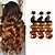 abordables Extensiones de color degradado-3 paquetes Cabello Brasileño Ondulado Grande Pelo natural virgen Ombre 8-24 pulgada Ombre Cabello humano teje Extensiones de Pelo Natural / 10A