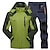 cheap Men&#039;s Tracksuit &amp; Hoodie-Men&#039;s Hiking Jacket with Pants Winter Outdoor Thermal Warm Waterproof Windproof Quick Dry Jacket Pants Trousers Clothing Suit Full Zip Skiing Camping Hunting Green / Black Red+Black / 2pcs