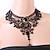 cheap Necklaces-Choker Necklace Pendant Necklace For Women&#039;s Party Halloween Masquerade Synthetic Gemstones Crystal Lace Layered Black