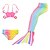 cheap Swimwear-Kids Girls&#039; Swimwear Swimsuit Mermaid Tail Backless Lace up Swimwear Rainbow Color Block Sleeveless Blue Rainbow Active Cute Bathing Suits