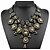 cheap Necklaces-Women&#039;s Chocolate Synthetic Diamond Statement Necklace Pear Cut Bib Water Drop Necklace Ladies Fashion Euramerican Victorian Synthetic Gemstones Alloy Cuticolor White Red Gold Green Necklace Jewelry