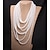 cheap Necklaces-Pearl Necklace Pearl Imitation Pearl Women&#039;s Statement Cute Layered Floral / Botanicals Cute irregular Necklace For Wedding Engagement