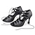 ieftine Pantofi Dans Latin-Pentru femei Încălțăminte latină Pantofi Salsa Antrenament Petrecere Pantofi Spumante Călcâi Floare de satin Cataramă Toc evazat Dantelat Negru