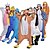 ieftine Pijamale Kigurumi-Adulți Pijama Kigurumi Anime cookie Costume film &amp; teme TV Pijama Întreagă Lână polară Alb+Albastru / Galben / Albastru Cosplay Pentru Bărbați și femei Sleepwear Pentru Animale Desen animat Festival