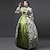 halpa Historialliset ja vintage-asut-Maria Antonietta Rococo Victorian 18th Century Vacation Dress Dress Women&#039;s Costume Green Vintage Cosplay 3/4-Length Sleeve Floor Length Long Length Ball Gown Plus Size Customized