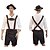 cheap Oktoberfest-Halloween Oktoberfest Beer Lederhosen Men&#039;s Top Pants Hat Bavarian Costume Brown