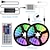 billige LED Strip Lamper-led stripe lys vanntett 2x5m rgb tiktok lights 5050 smd 10mm lys sett 300 lysdioder med 44key ir controller 50w 12v 4a strømforsyning soft light strip kit