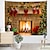 cheap Christmas Tapestry Hanging-Christmas Santa Claus Wall Tapestry Art Decor Blanket Photo Background Backdrop Curtain Picnic Tablecloth Hanging Home Bedroom Living Room Dorm Decoration 3D Fireplace Christmas Tree Gift Polyester