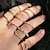 preiswerte Ringe-Bandring Gold Aleación 12 Stück / Damen / Ring-Set