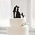 رخيصةأون زينة الكيك-كعكة توبر كلاسيكي زوجين أكريليك زفاف الذكرى السنوية مباركة عروس مع 1 OPP