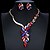 voordelige Sieradensets-1 set Bridal Jewelry Sets For Women&#039;s Crystal Blue Red Gray Wedding Engagement Rhinestone Glass Alloy Geometrical