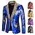 cheap Historical &amp; Vintage Costumes-Disco 1980s Tuxedo Suits &amp; Blazers Lapel Collar Blazer Christmas Suits Disco Men&#039;s Sequins Turndown Halloween Party Halloween Club Adults&#039; Tuxedo Spring Fall