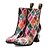 cheap Women&#039;s Boots-Women&#039;s Boots Block Heel Boots Daily Geometric Booties Ankle Boots Chunky Heel Round Toe PU Zipper Black Yellow Pink