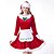 preiswerte Santa-Kostüme und andere Weihnachtskostüme-Weihnachtsmann Kleid Damen Erwachsene Kostüm-Party Weihnachten Weihnachten Baumwolle Kleid / Hut / Hüfttuch / Hut / Hüfttuch