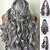 cheap Costume Wigs-Synthetic Wig Water Wave Middle Part Wig Long Grey Synthetic Hair 26 inch Women‘s Women Dark Gray