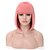 cheap Synthetic Trendy Wigs-Synthetic Wig Straight Straight Bob Wig Medium Length Dark Brown Creamy-white Pink+Red T-Green Blonde Synthetic Hair Women&#039;s Pink