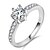 billige Ringer-1 stk Bandring Ringe For Dame Bryllup Formell Maskerade Messing Platin Belagt Fuskediamant Elegant Kabal HALO Kjærlighed Glede