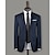 cheap Custom Suits-Custom Suit Wedding Special Occasion Event Party Notch Slate Blue Birdseye Wool