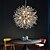 baratos Design em Globo-Lustres modernos de globo galvanizado com 12 luzes fogos de artifício led estilo nórdico luzes suspensas sala de estar sala de jantar base de lâmpada g9