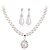 cheap Jewelry Sets-1 set Drop Earrings Pendant Necklace For Women&#039;s Party Wedding Holiday Imitation Pearl Rhinestone Silver Plated 3D Precious Pear / Bridal Jewelry Sets