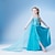 cheap Dresses-Kids Girls&#039; Frozen Elsa Costume Cosplay Dress Solid Colored Snowflake Flower Tulle Dress Party Pegeant Print Light Blue Maxi Sleeveless Princess Dresses Spring Summer Slim 3-10 Years